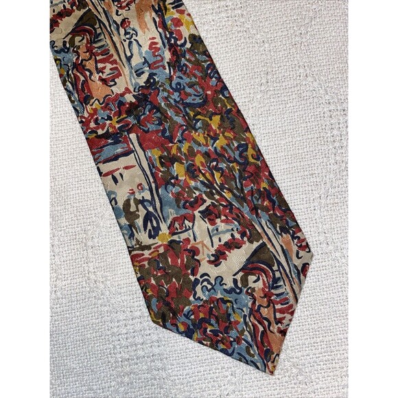 Ermenegildo Zegna Men’s Dress Tie Size 56” 3.5” Multicolor Silk Business Formal - Picture 1 of 12